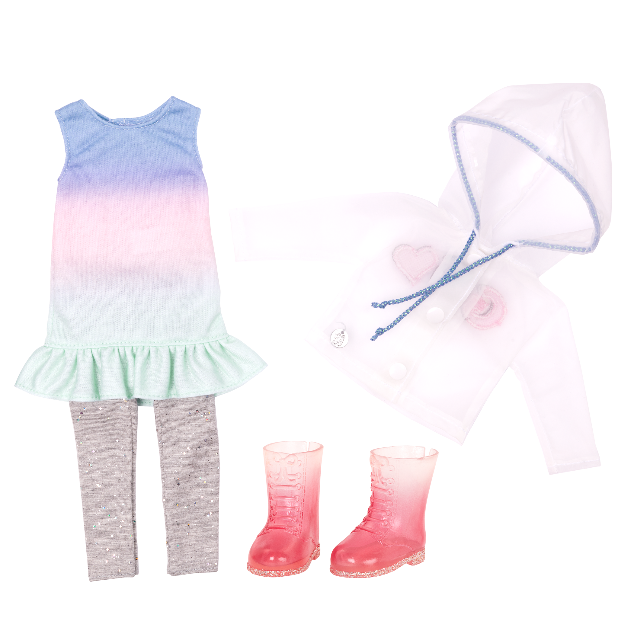 Transparent windbreaker for 14-inch doll