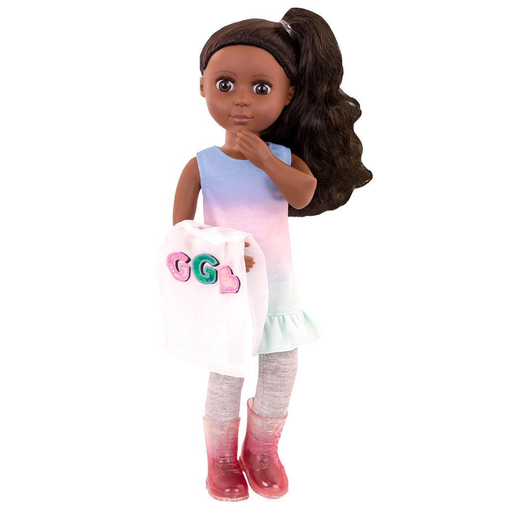 Transparent windbreaker for 14-inch doll