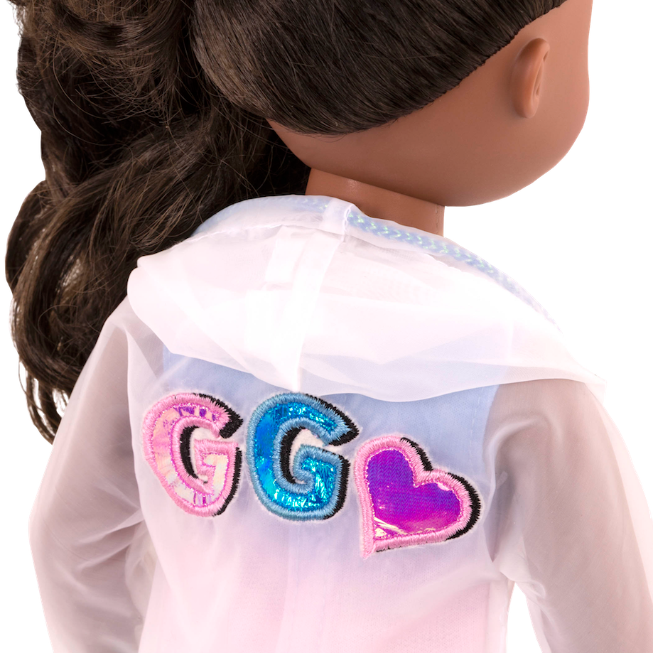 Transparent windbreaker for 14-inch doll