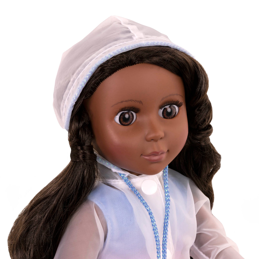 Transparent windbreaker for 14-inch doll