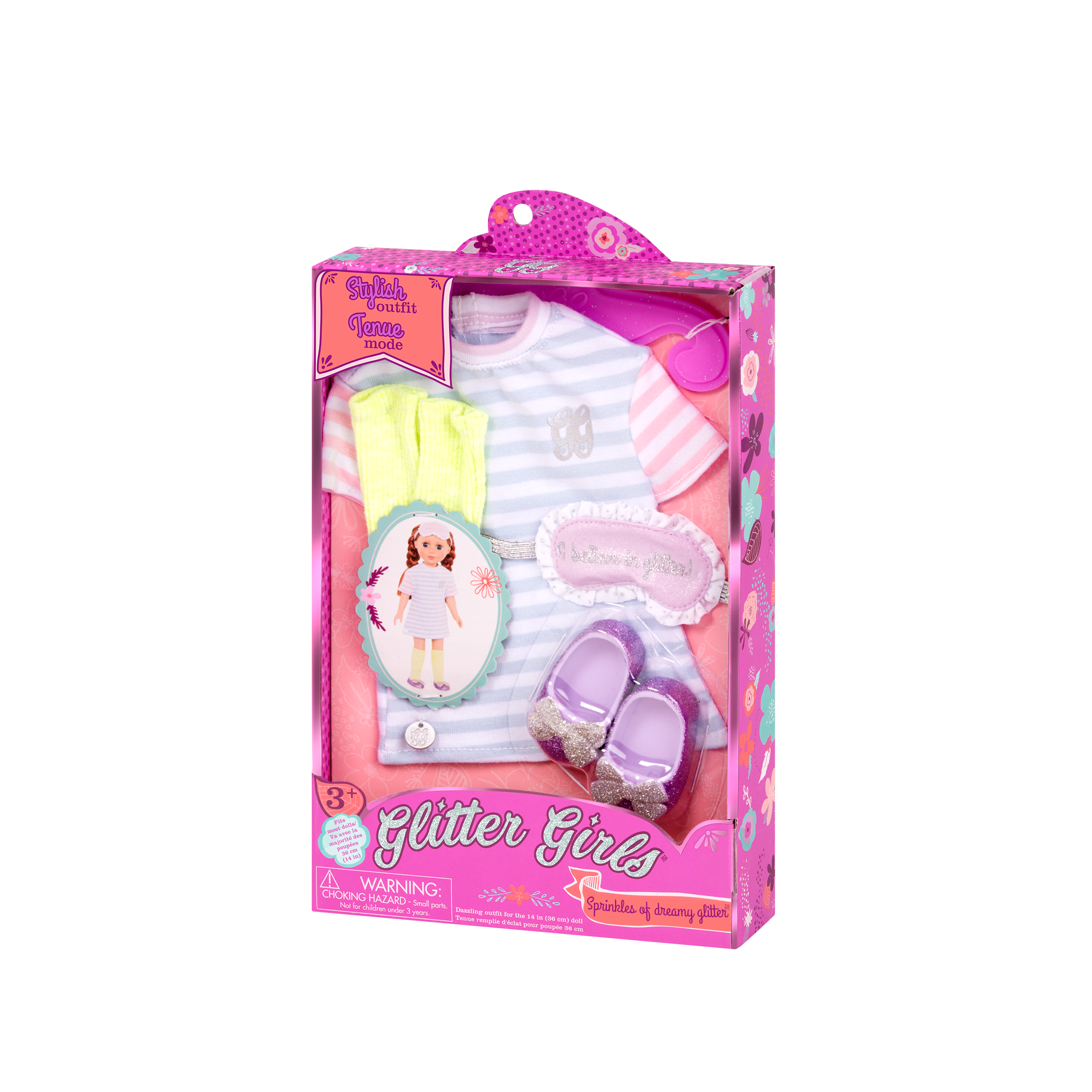 Pajamas with sleep mask for 14-inch doll