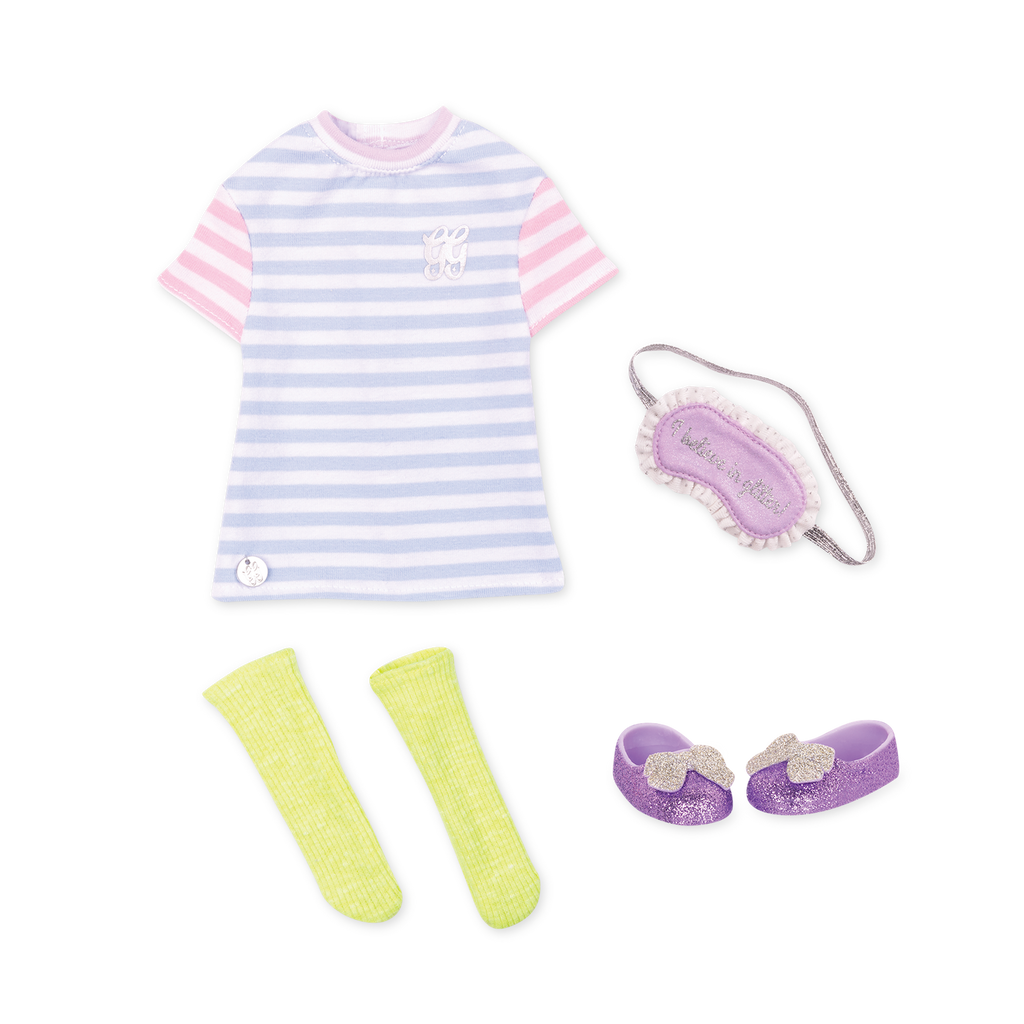 Pajamas with sleep mask for 14-inch doll