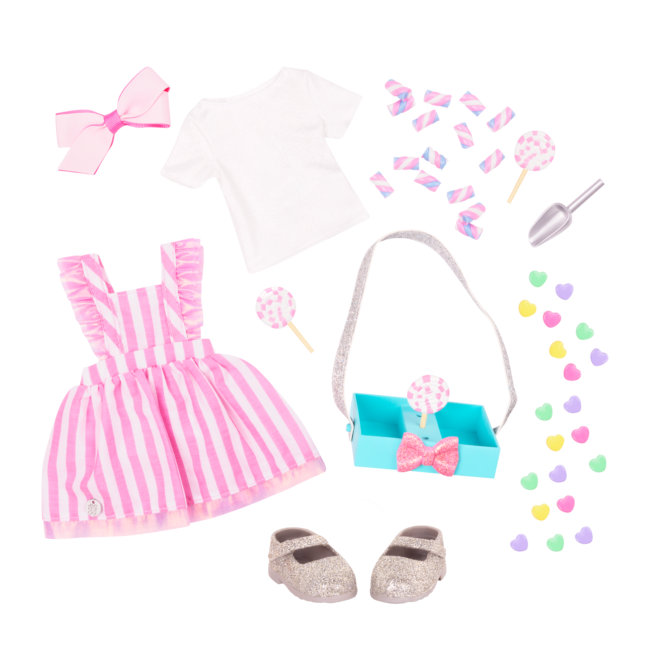 Candy shop outfit for 14-inch doll