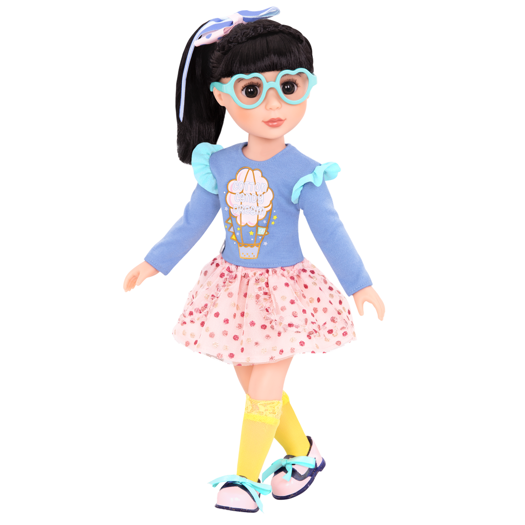 Cotton candy outfit for 14-inch doll