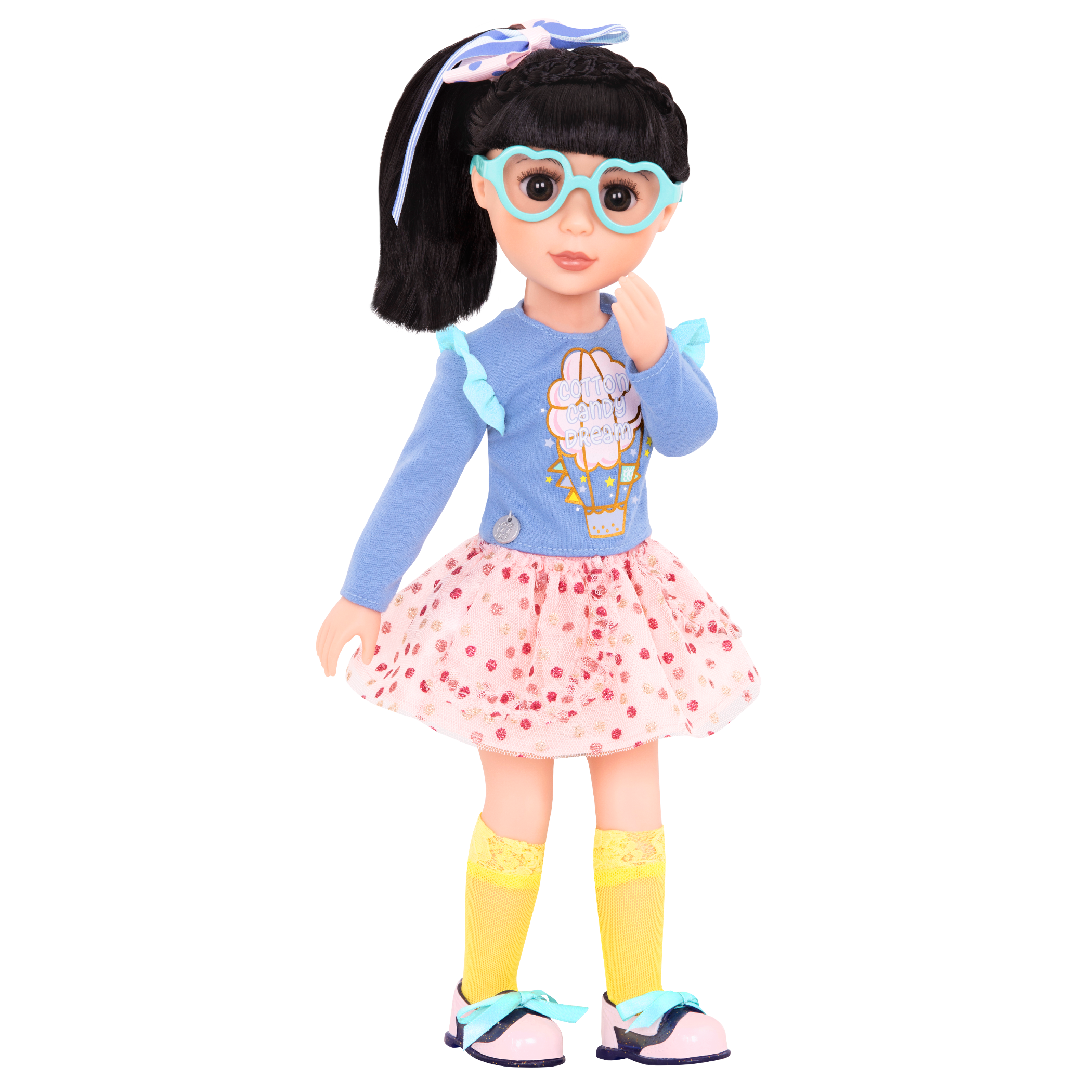 Cotton candy outfit for 14-inch doll