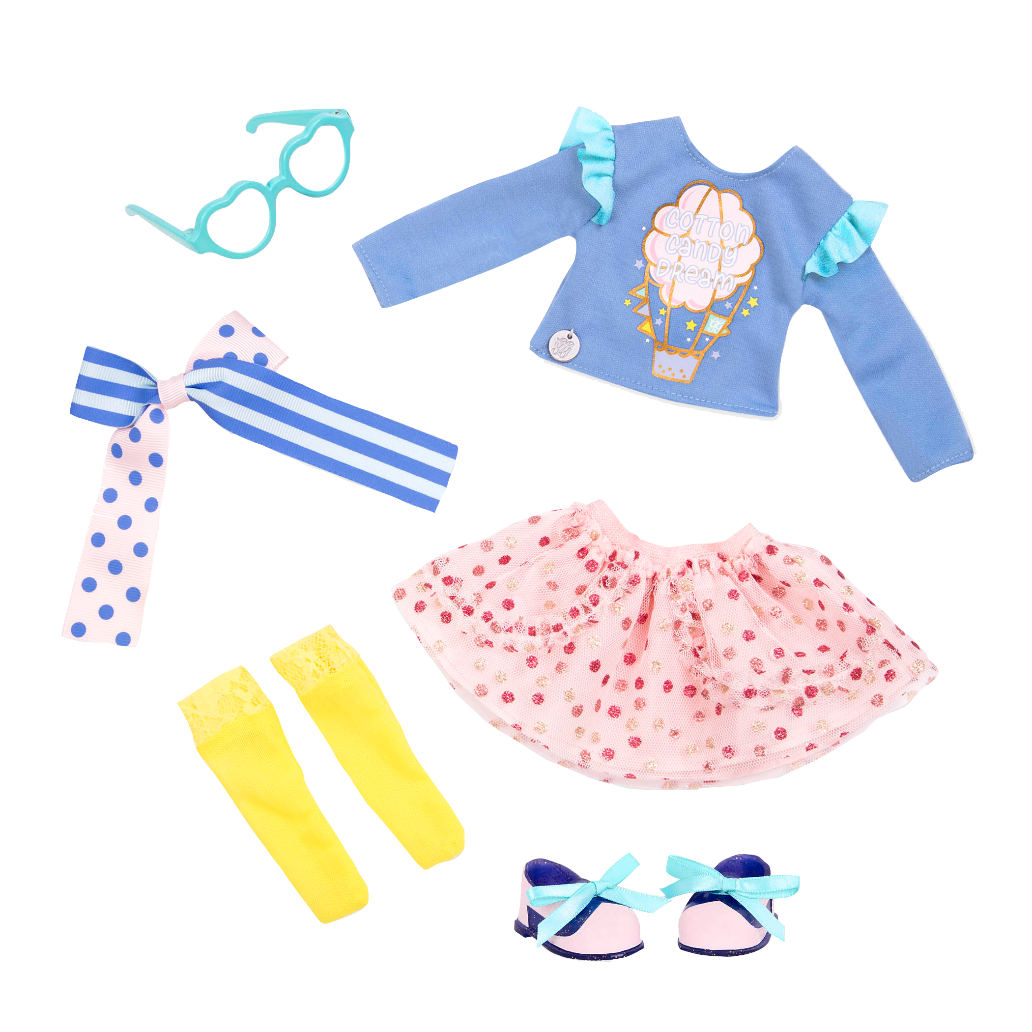 Cotton candy outfit for 14-inch doll
