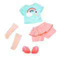 Rainbow outfit for 14-inch doll