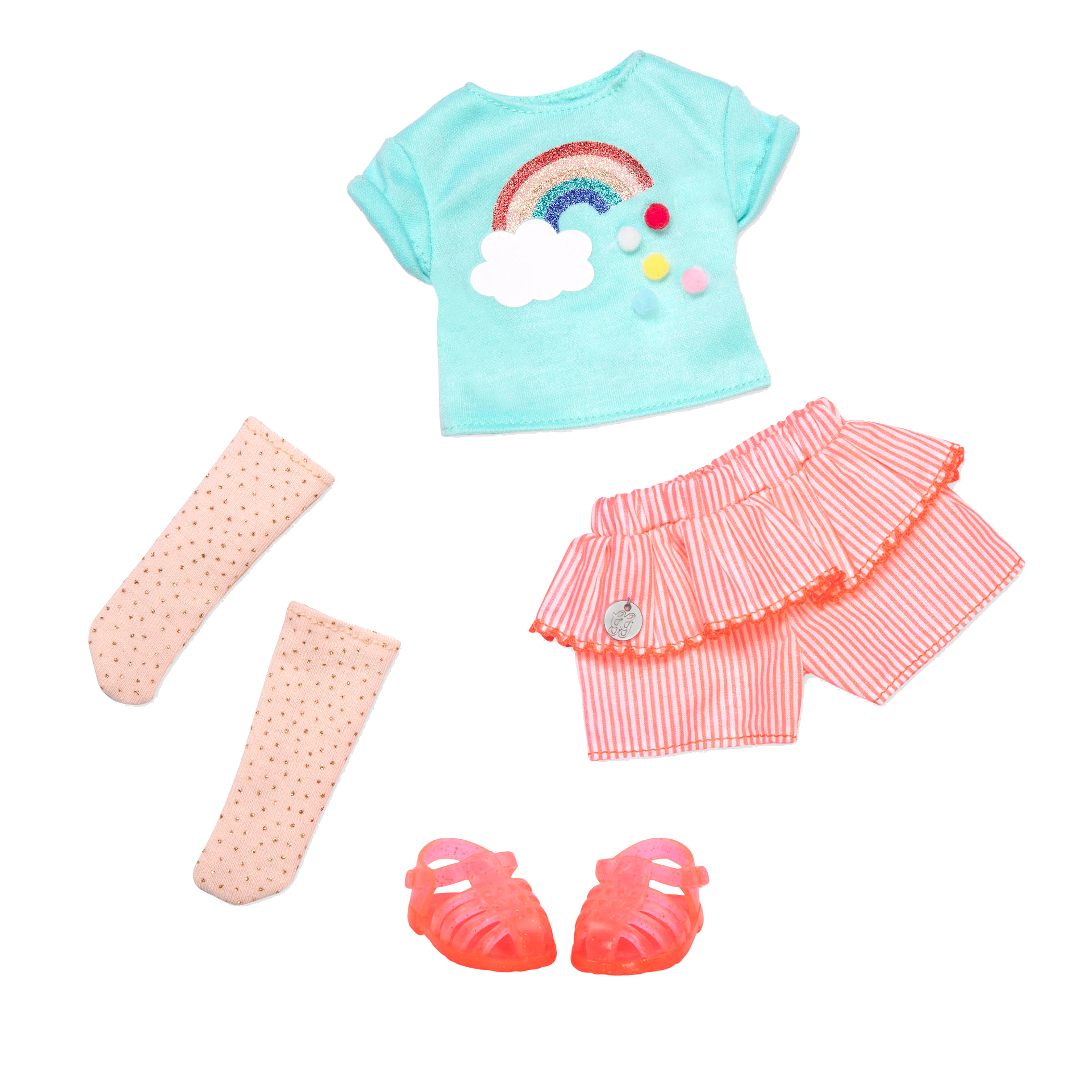 Rainbow outfit for 14-inch doll