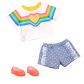 Rainbow outfit for 14-inch doll