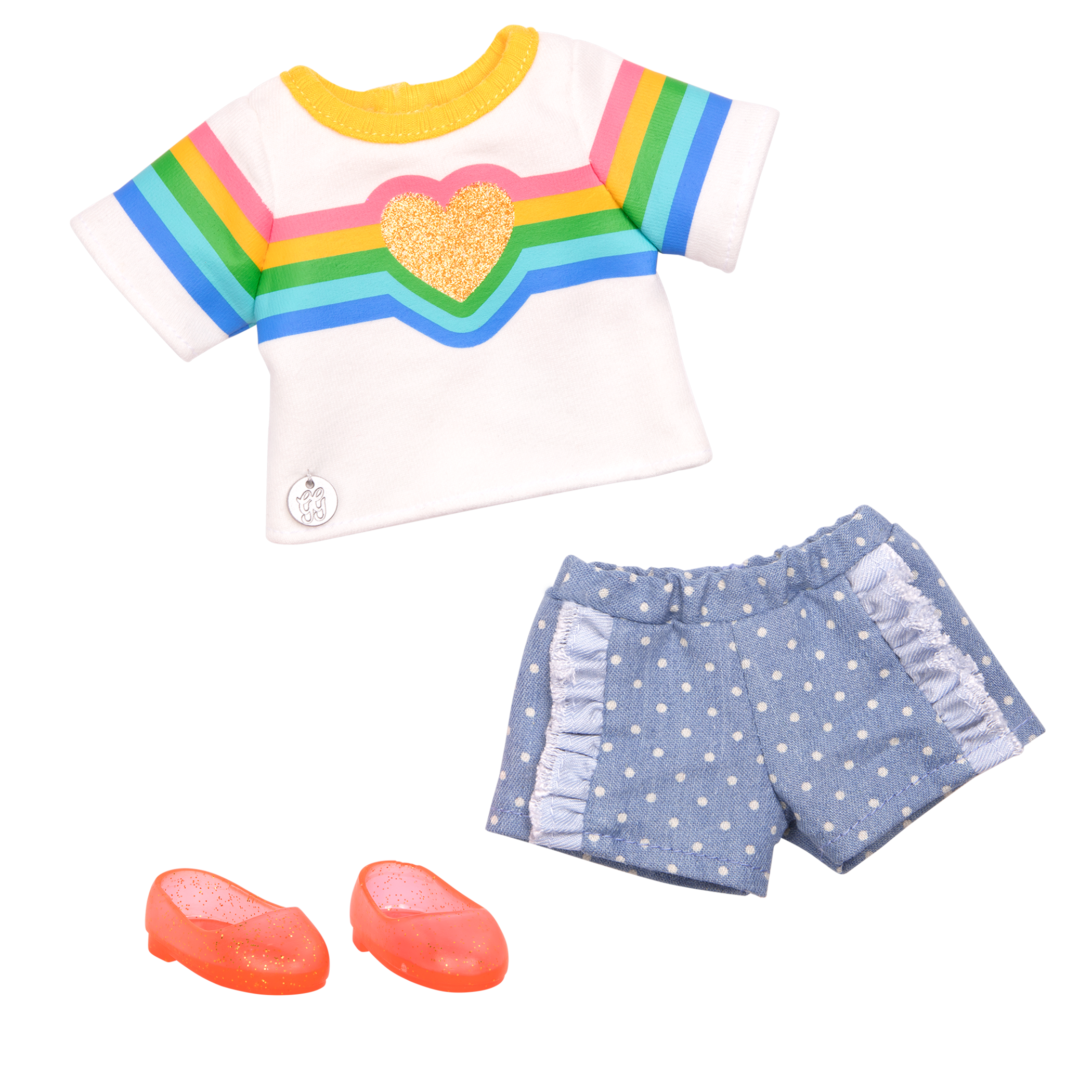 Rainbow outfit for 14-inch doll