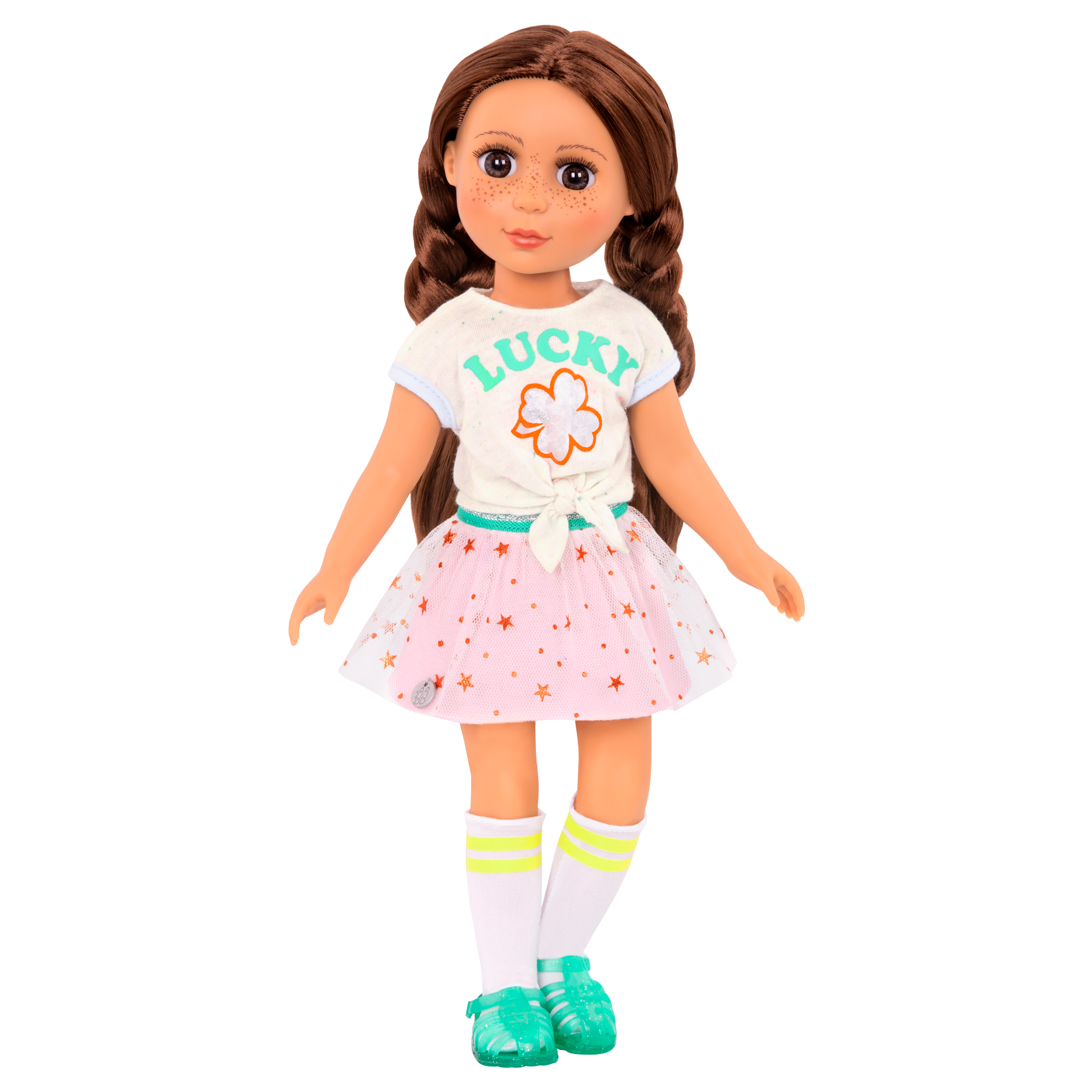 Lucky clover outfit for 14-inch doll