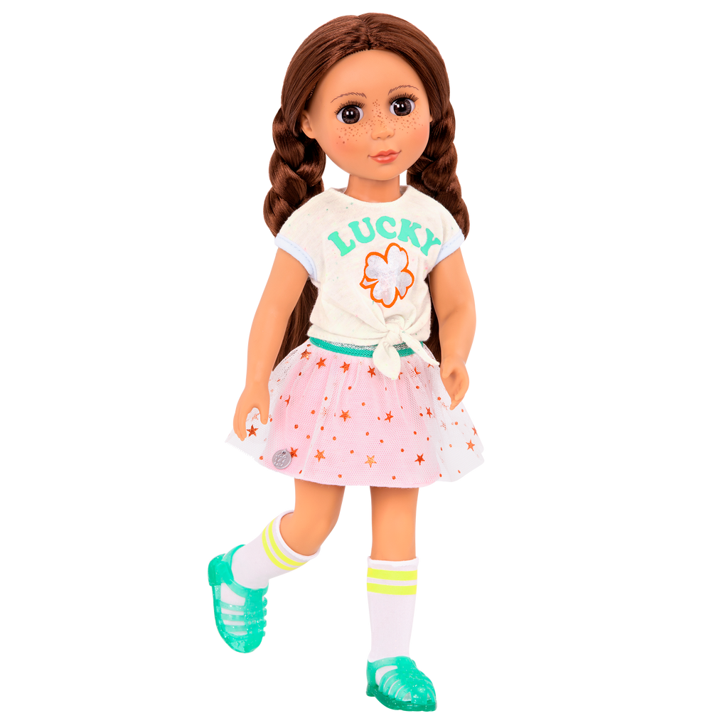 Lucky clover outfit for 14-inch doll