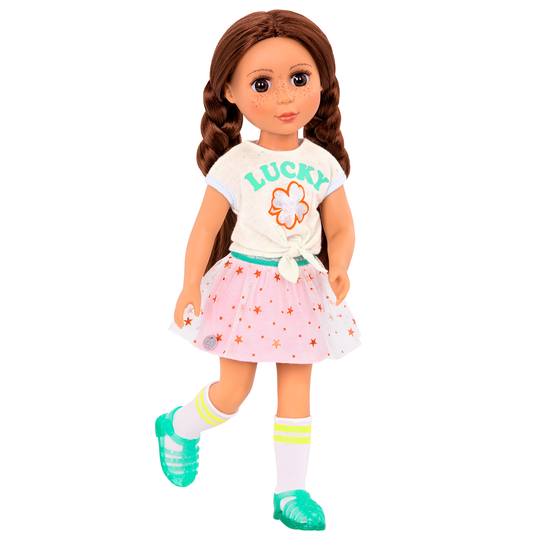 Lucky clover outfit for 14-inch doll
