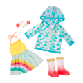 Raincoat, dress and boots for 14-inch doll