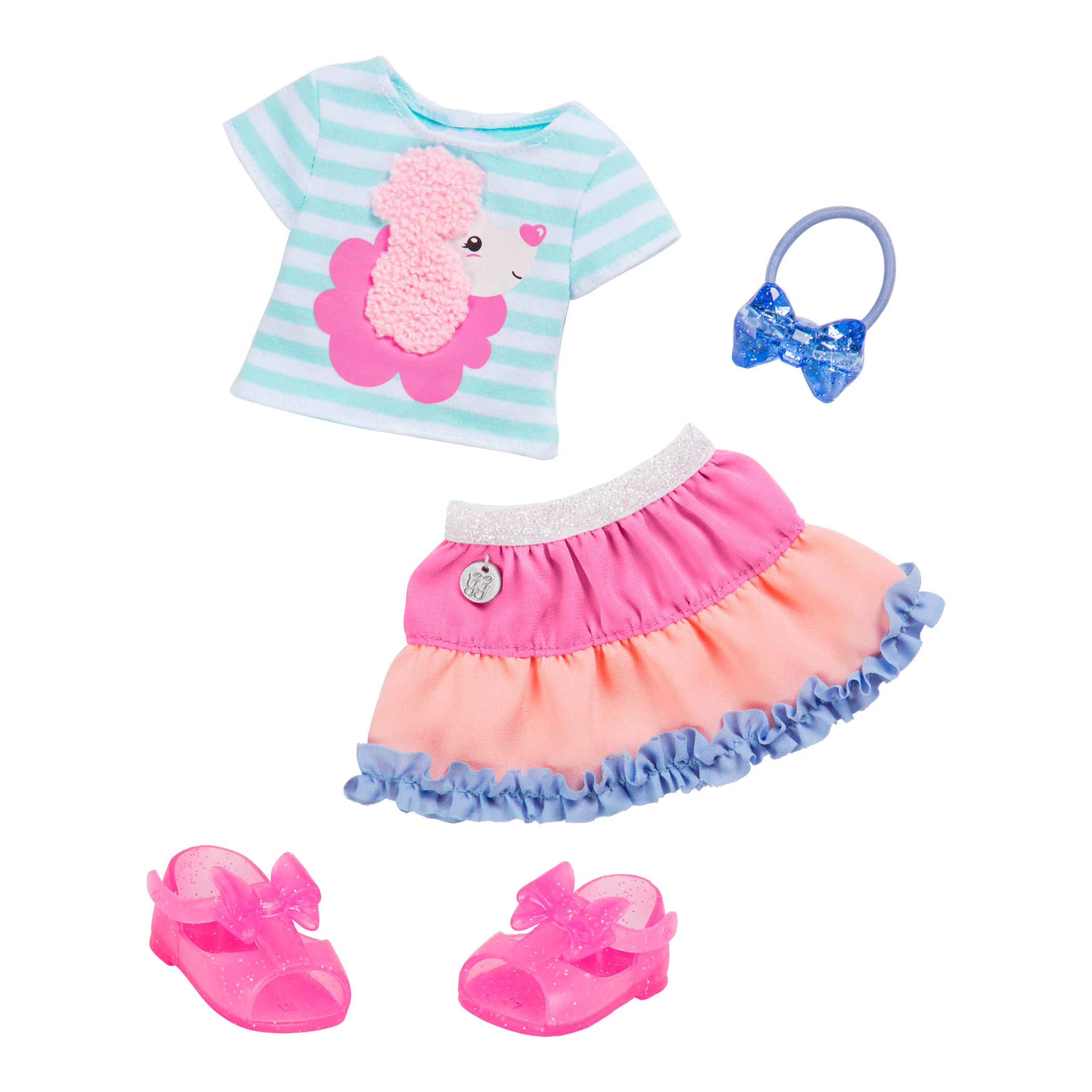 Poodle-themed outfit for 14-inch doll