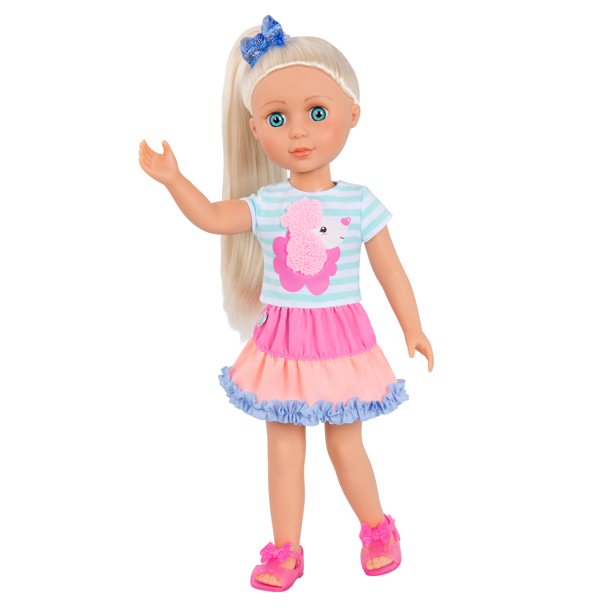 Poodle-themed outfit for 14-inch doll