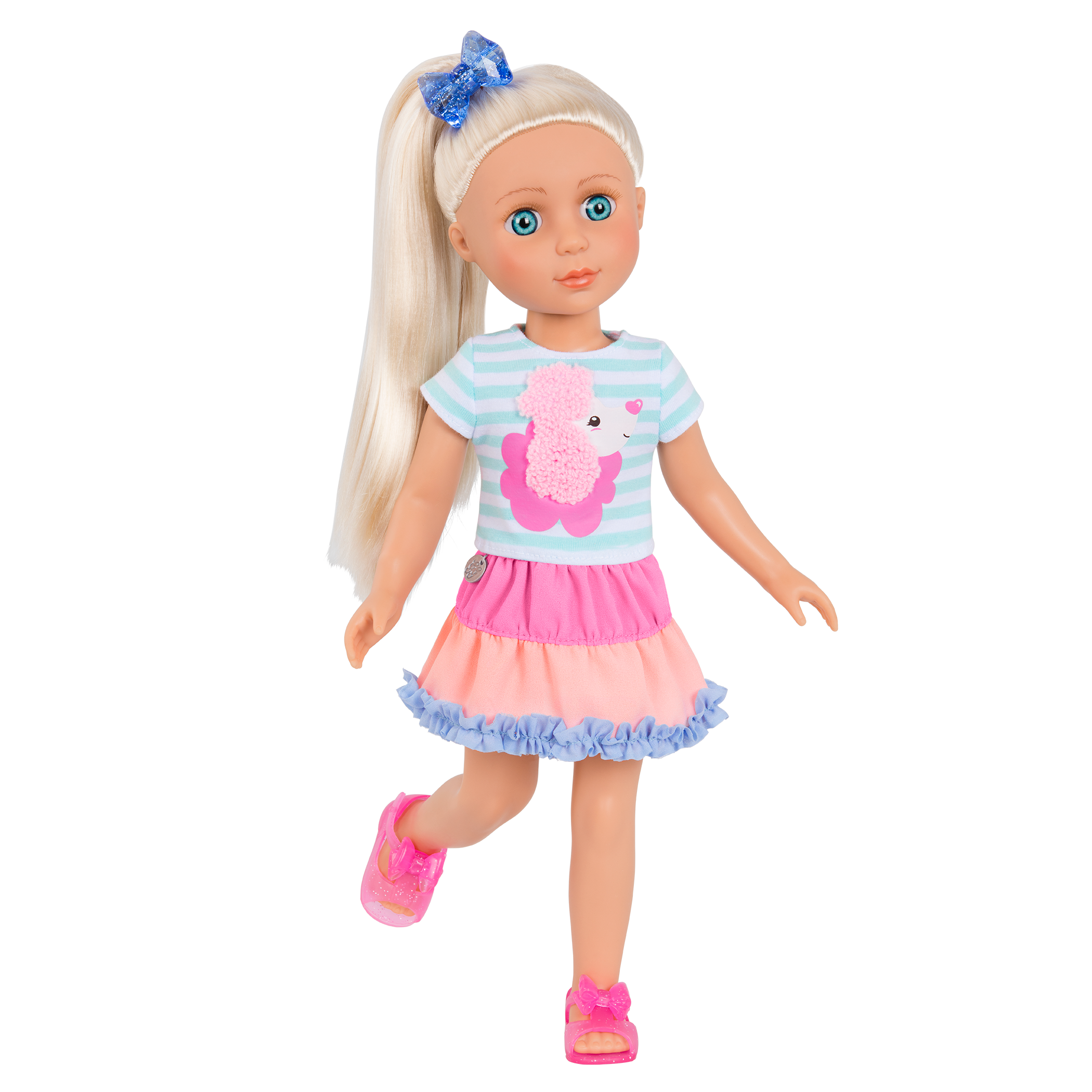 Poodle-themed outfit for 14-inch doll