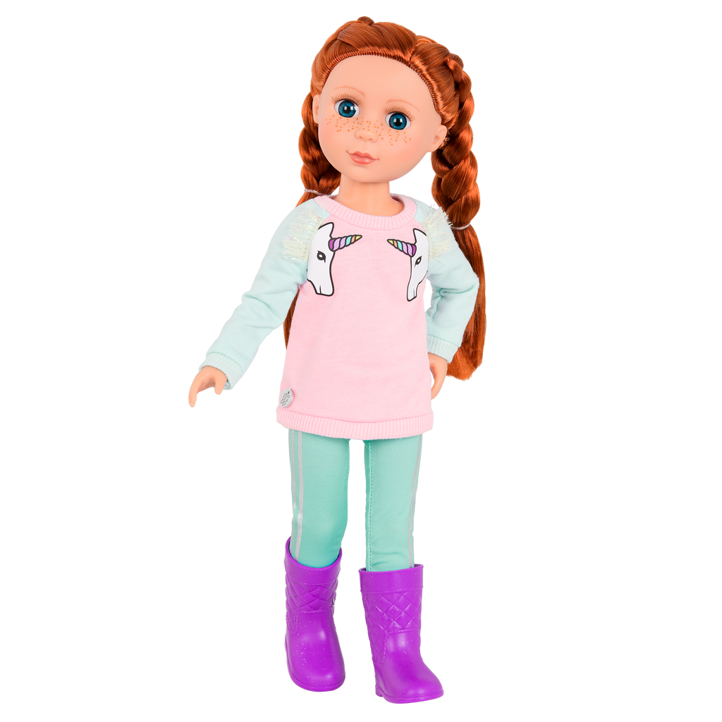 Unicorn-themed outfit for 14-inch doll