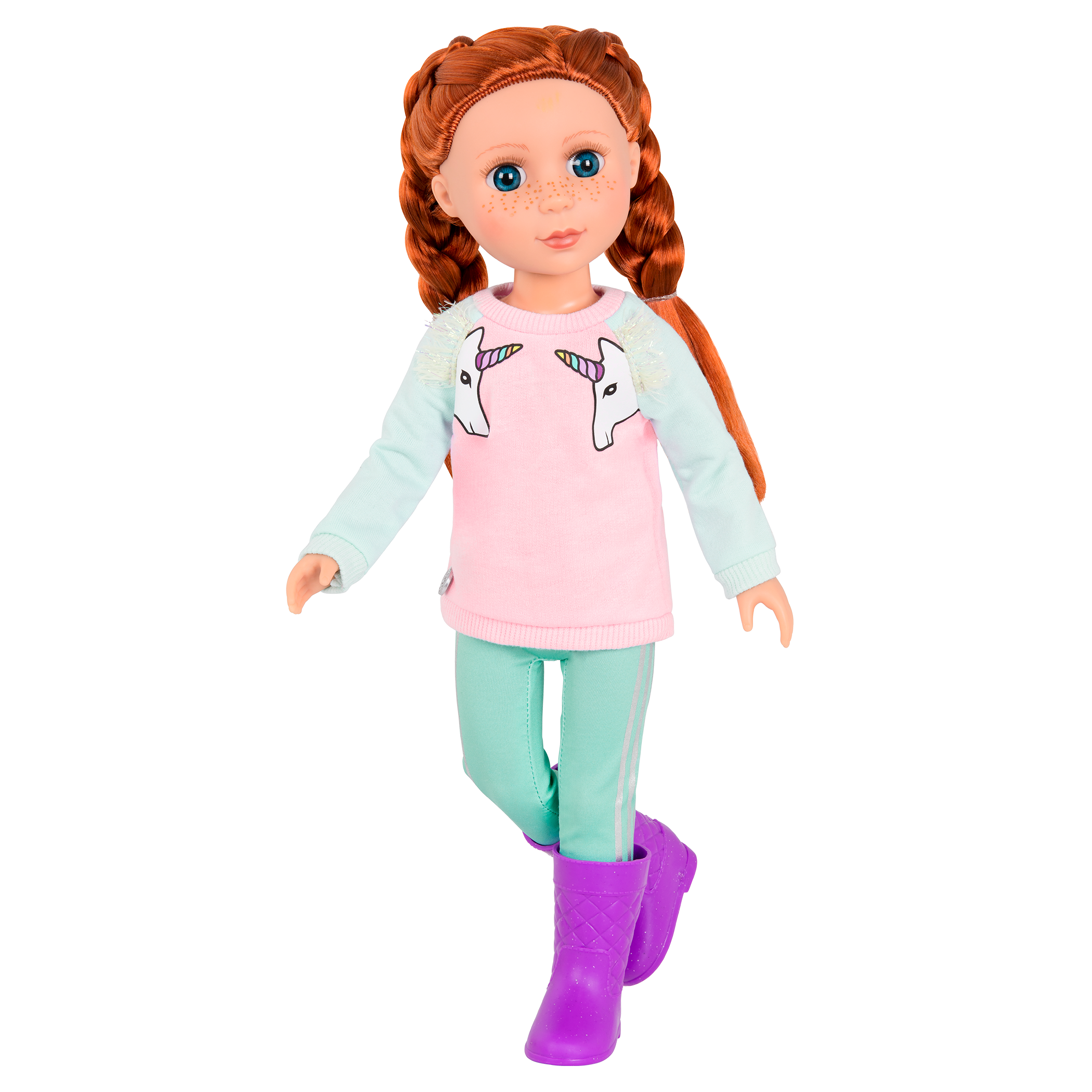 Unicorn-themed outfit for 14-inch doll