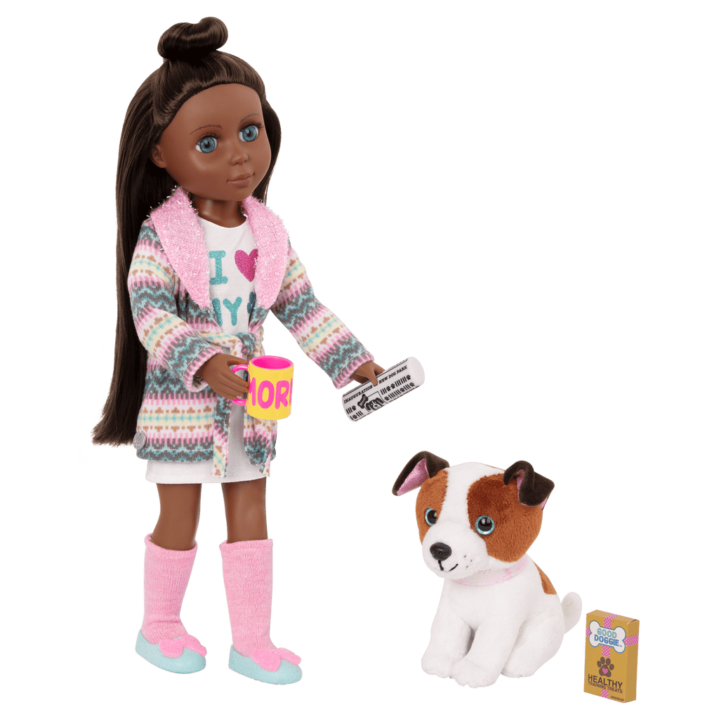 Robe and pet accessories for 14-inch doll