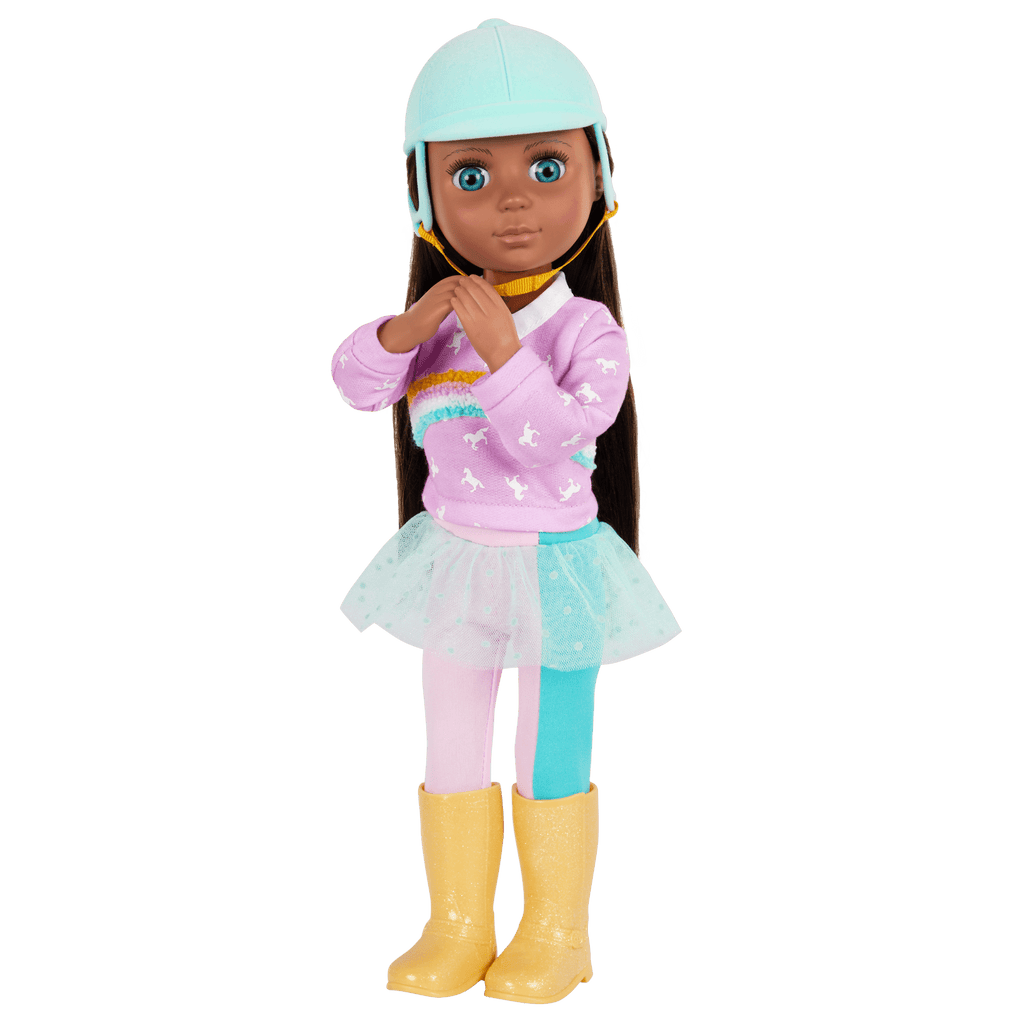 Doll riding outfit rainbow colors