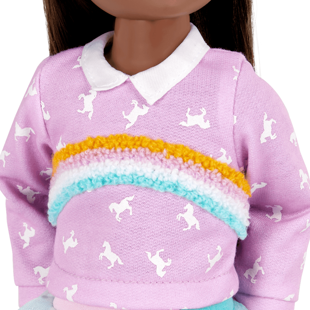 Doll riding outfit rainbow colors