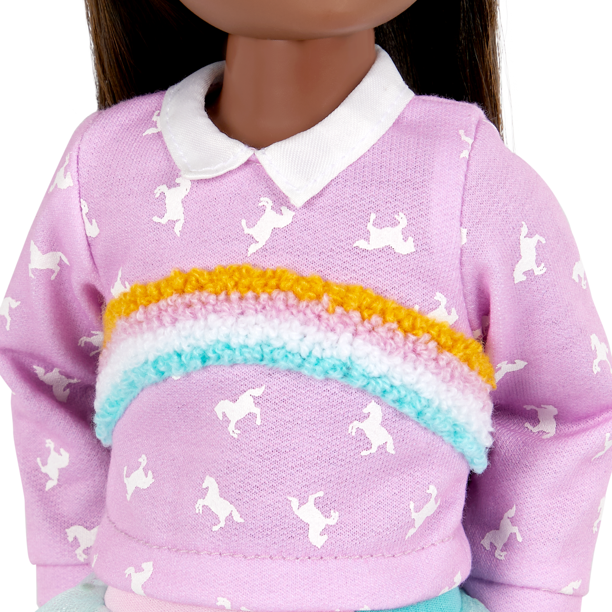 Doll riding outfit rainbow colors