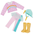Doll riding outfit rainbow colors