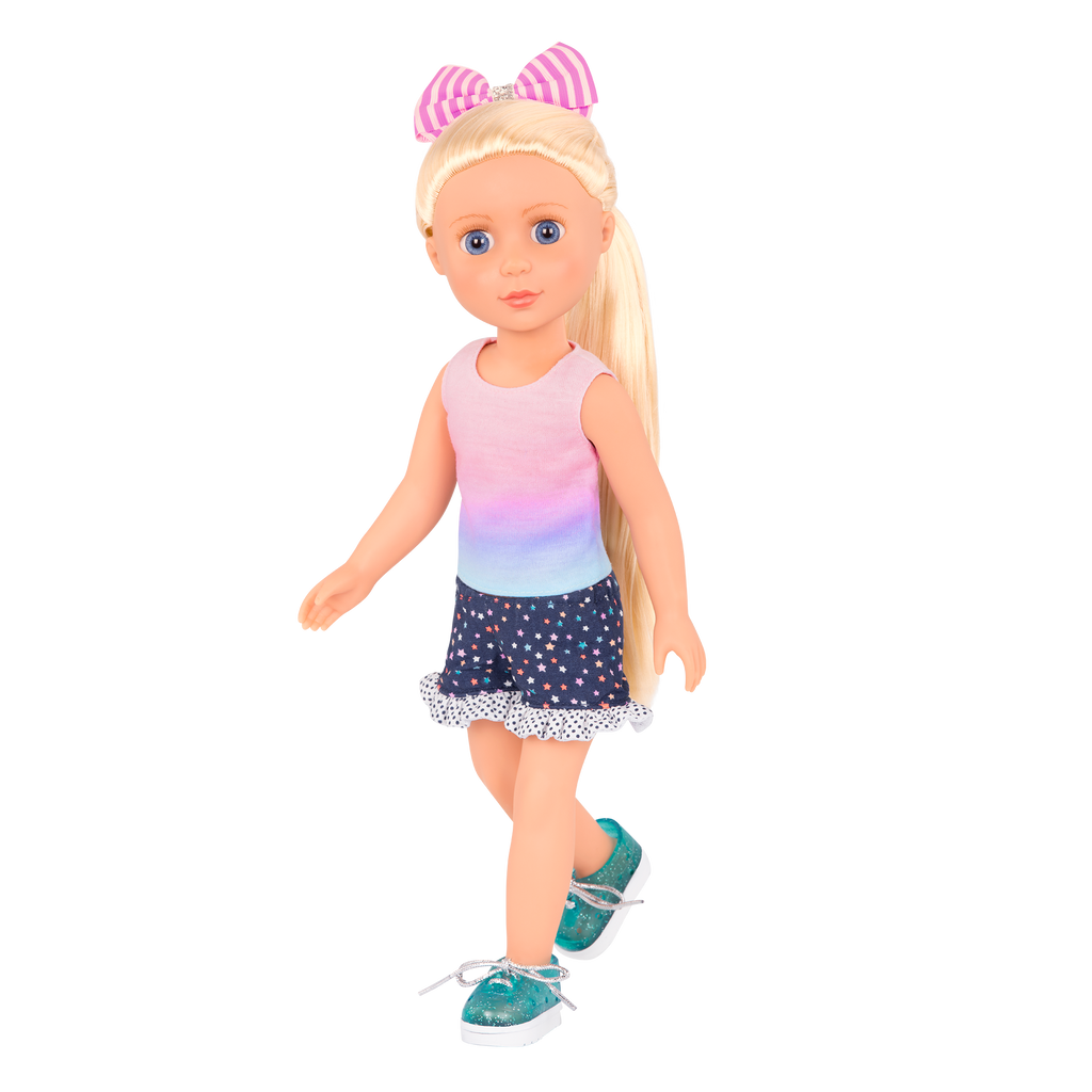 Doll outfit top shorts and shoes