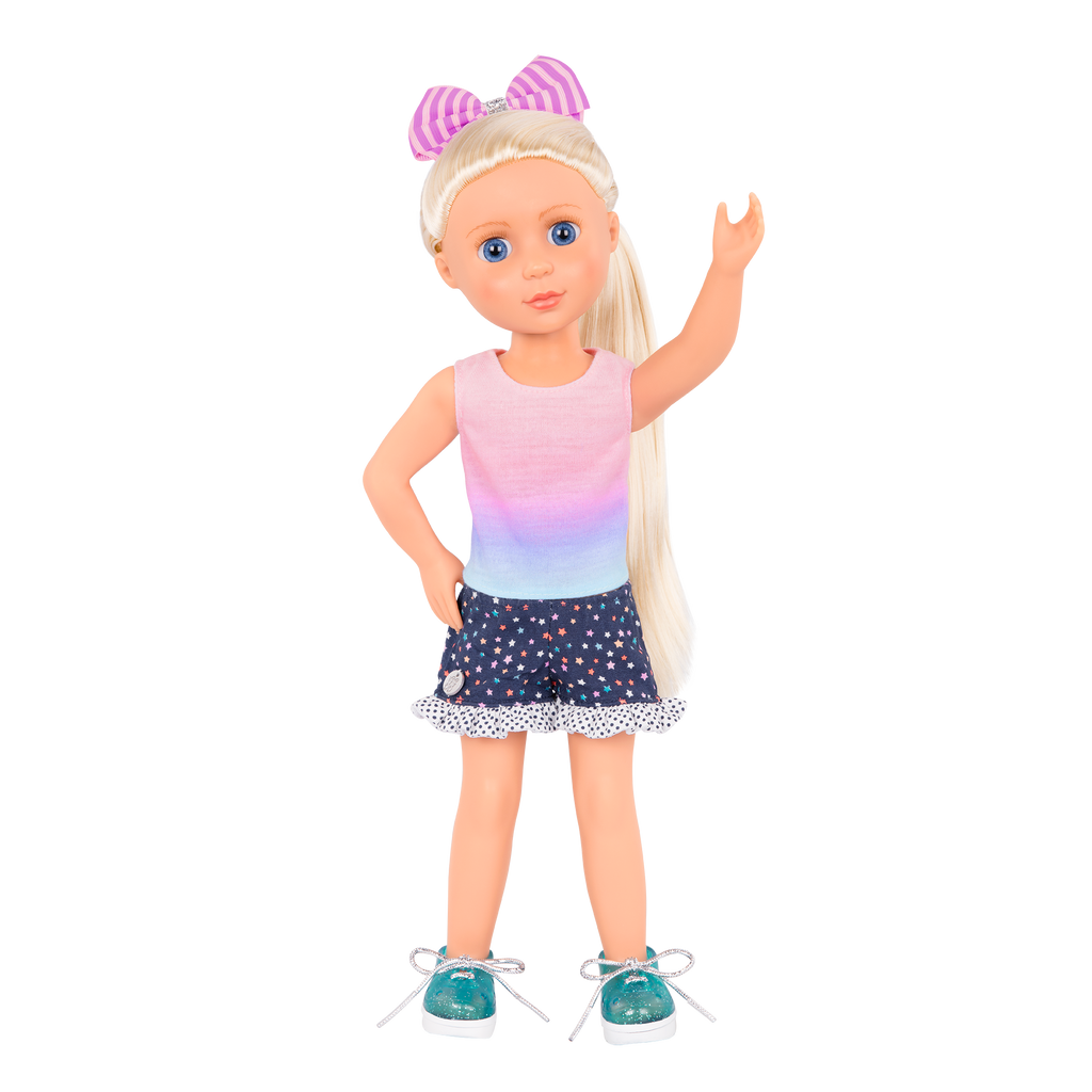 Doll outfit top shorts and shoes