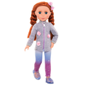 14-inch posable doll with red hair and blue eyes