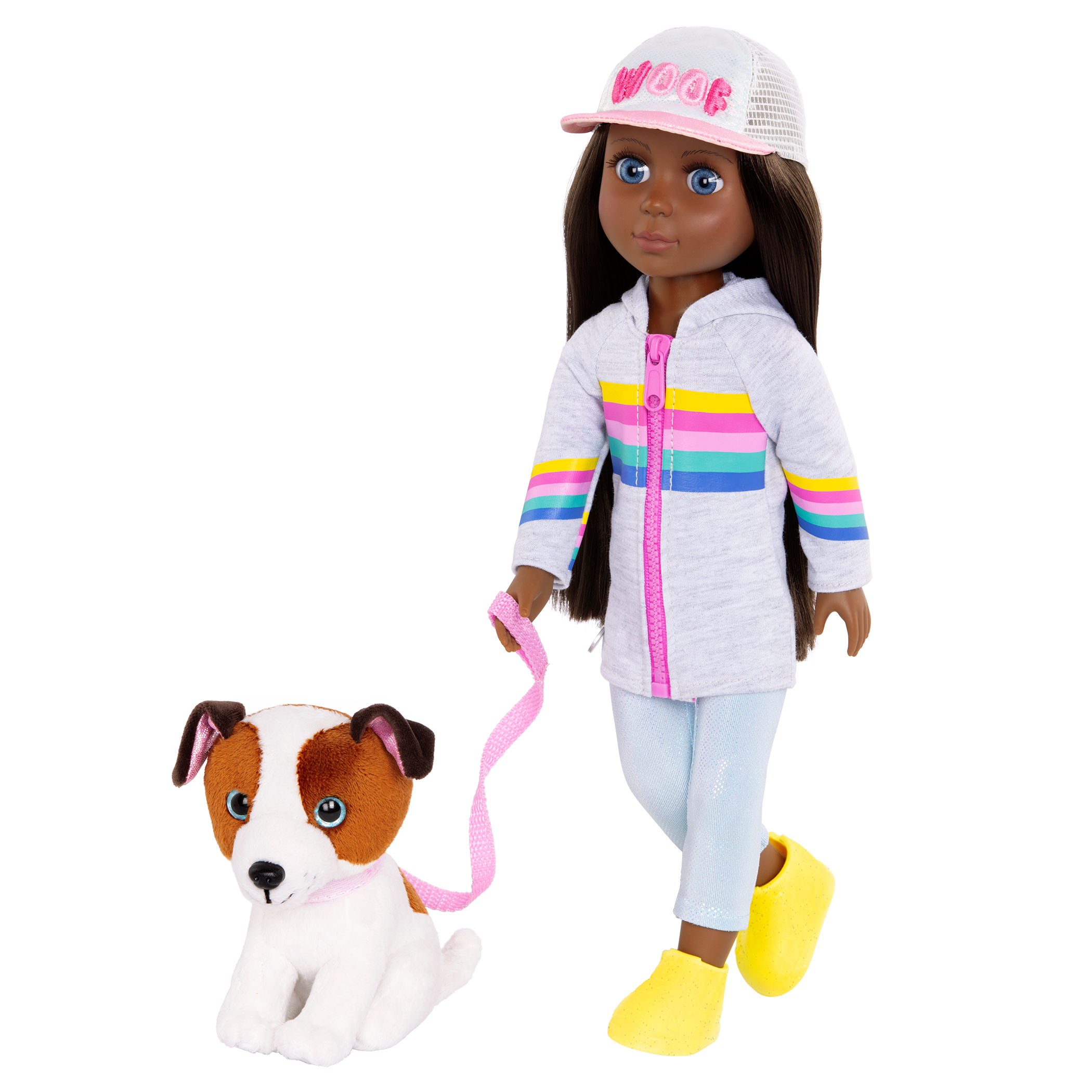 14-inch posable doll walking Shiba Inu dog plushie