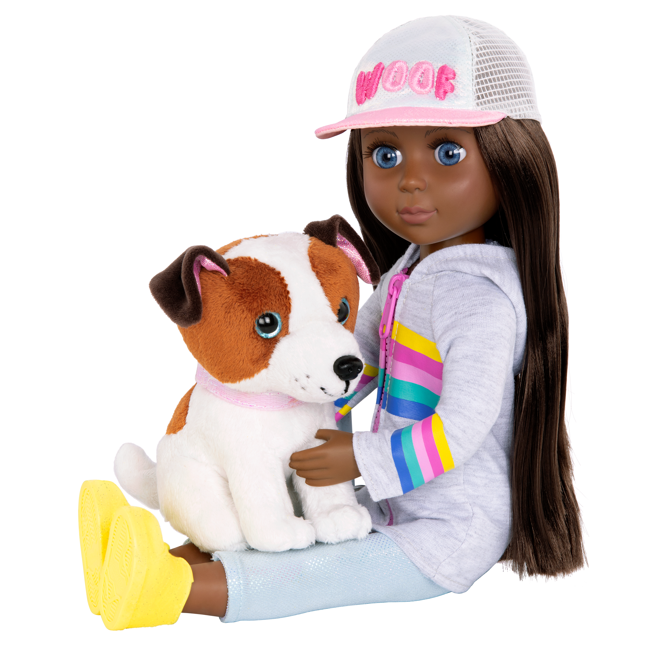 14-inch posable doll walking Shiba Inu dog plushie