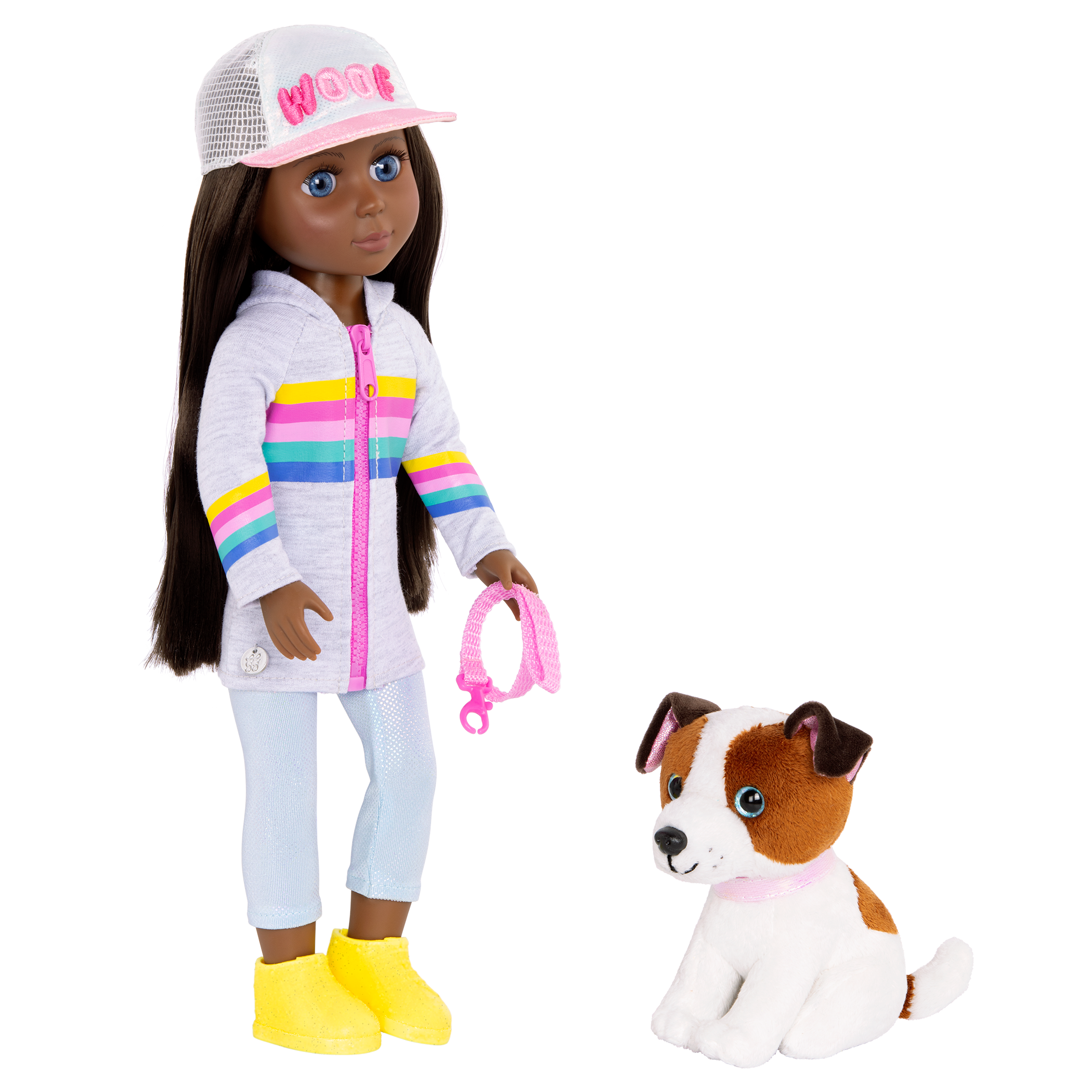 14-inch posable doll walking Shiba Inu dog plushie