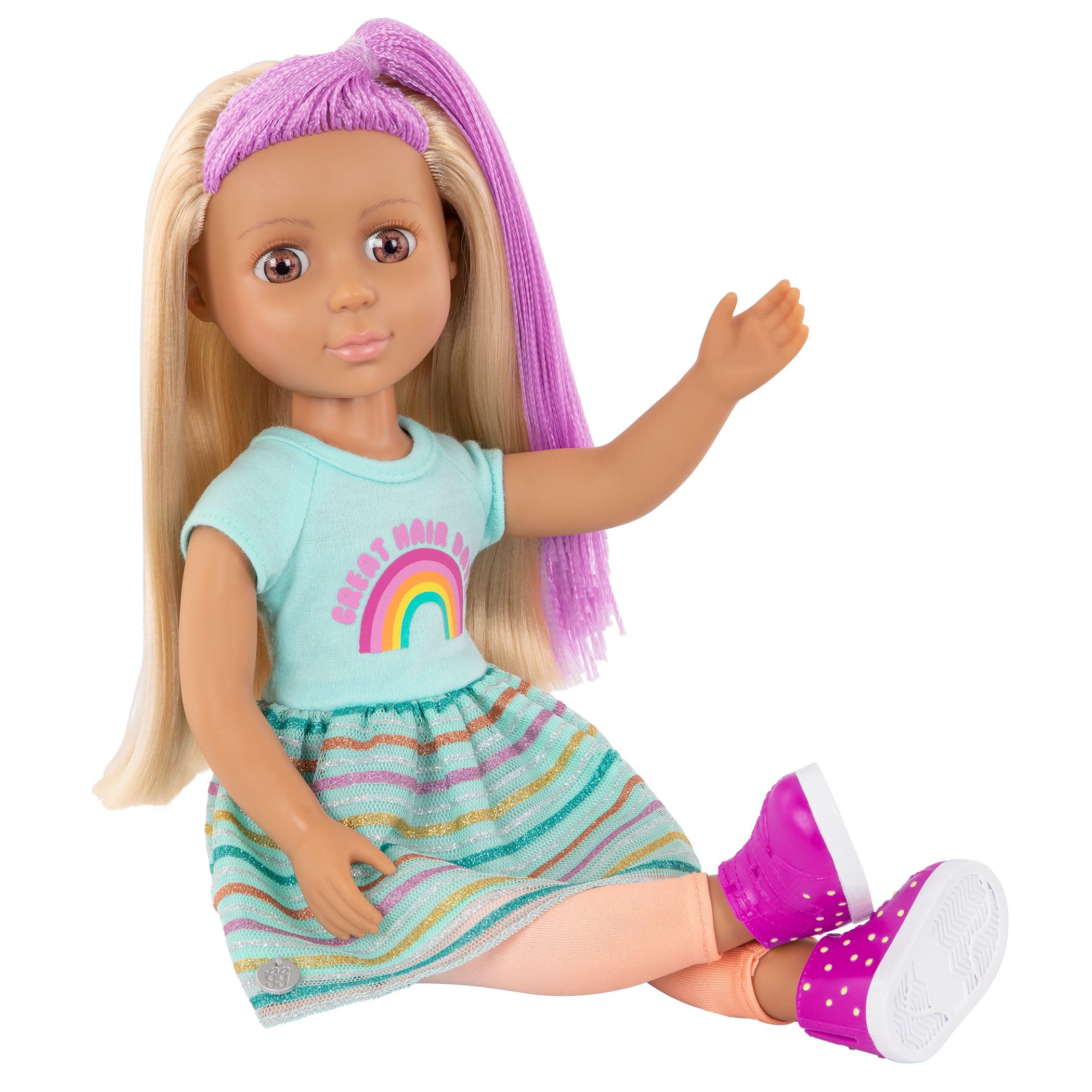 14-inch posable doll with hairdressing accessories