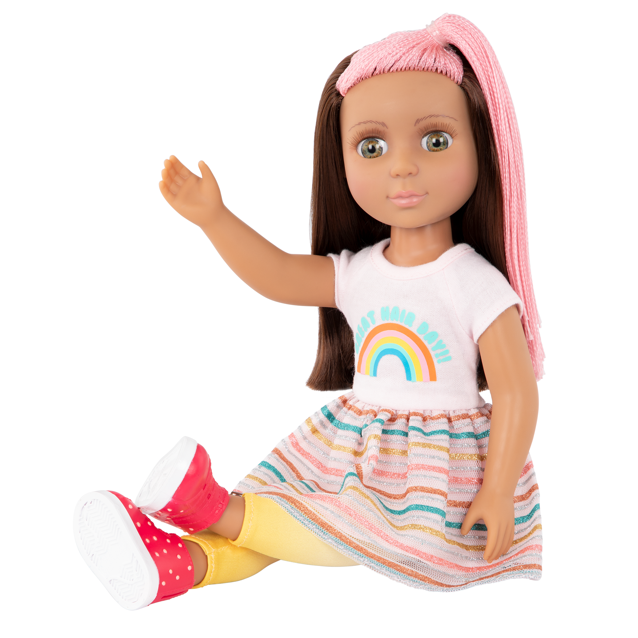 14-inch posable doll with hairdressing accessories