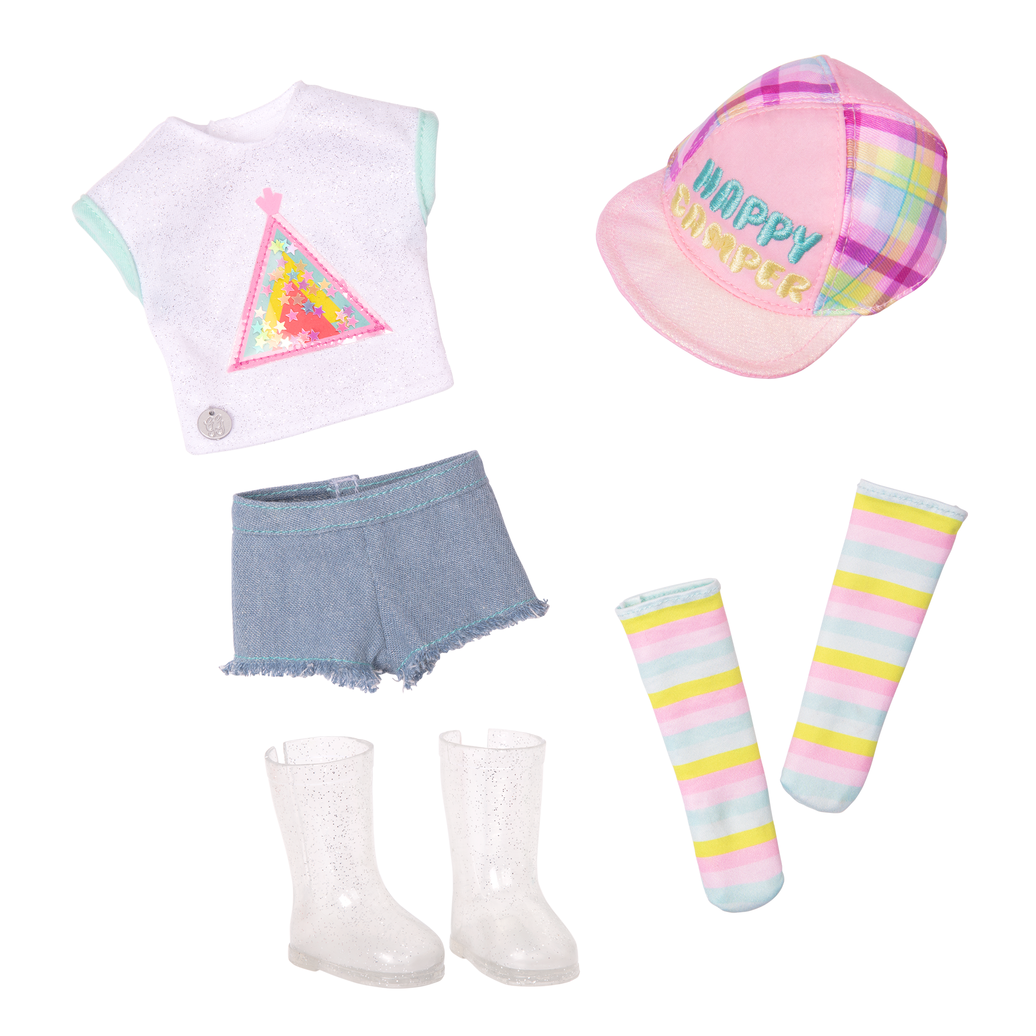 14-inch posable doll with red hair and hazel eyes