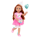 Glitter Girls Cicely 14-inch Birthday Doll with Heart-Shaped Balloon & Party Hat
