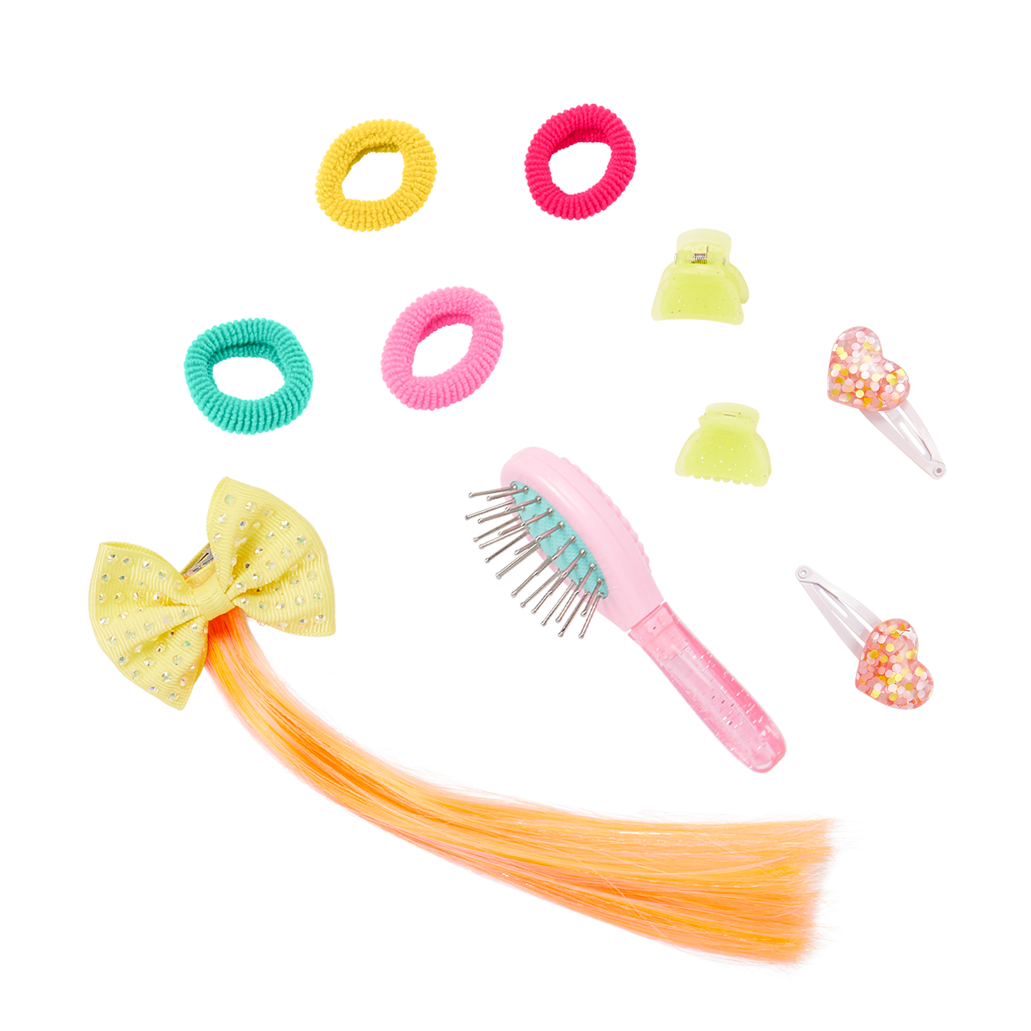 14-inch posable doll with turquoise hair and turquoise eyes with hair accessories