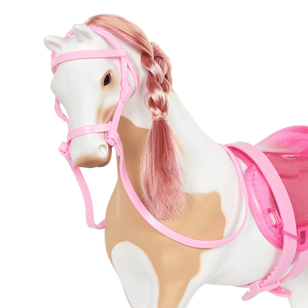 14-inch doll with patchy horse