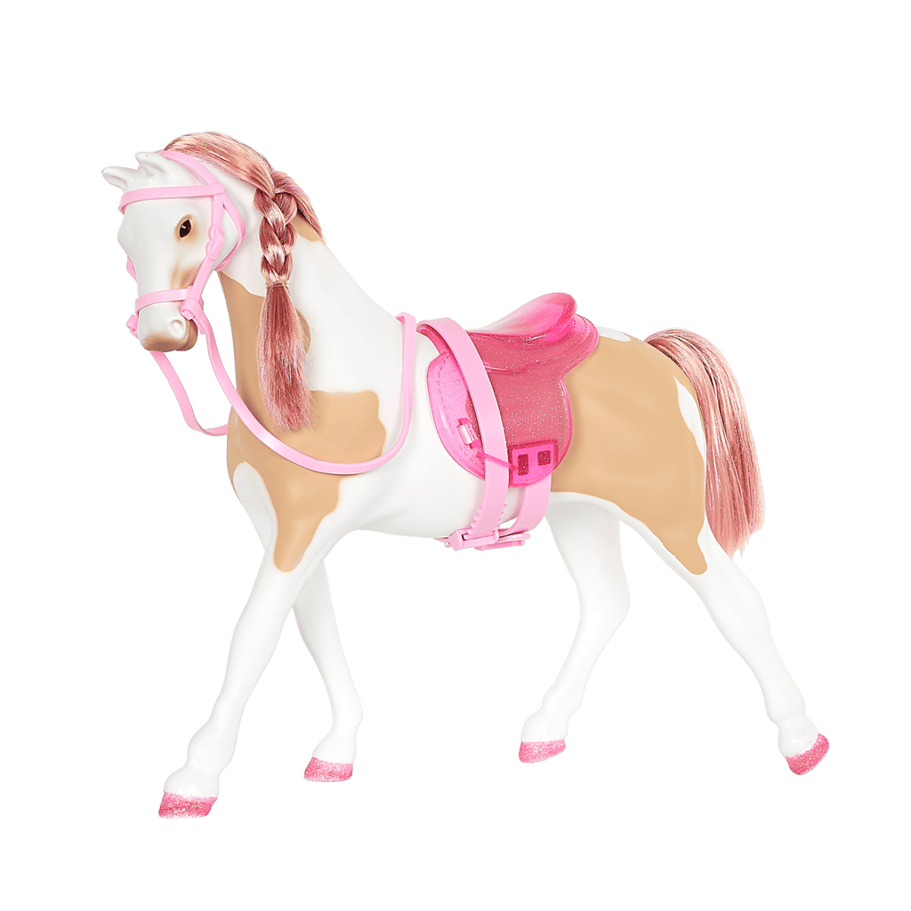 14-inch doll with patchy horse