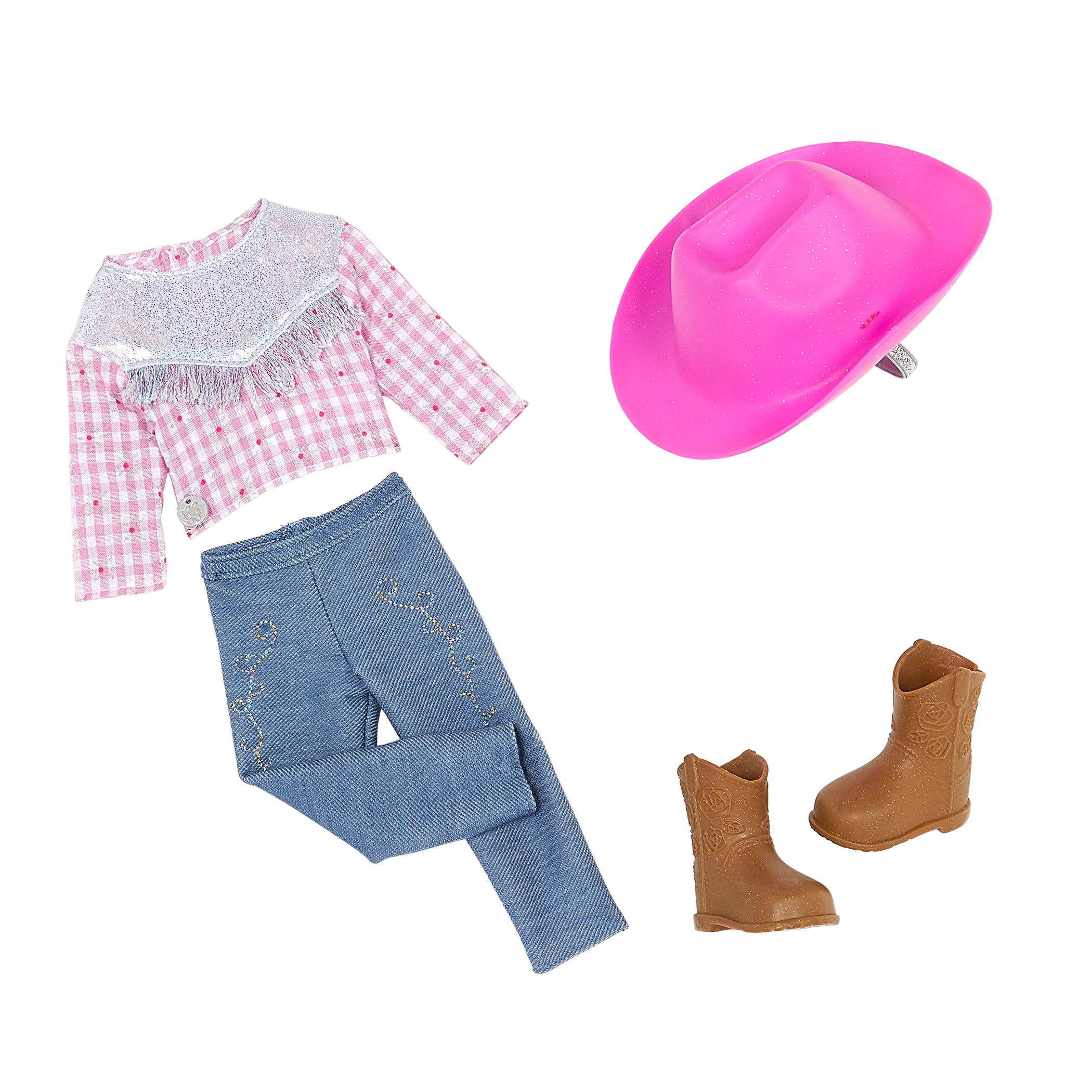 14-inch doll with patchy horse