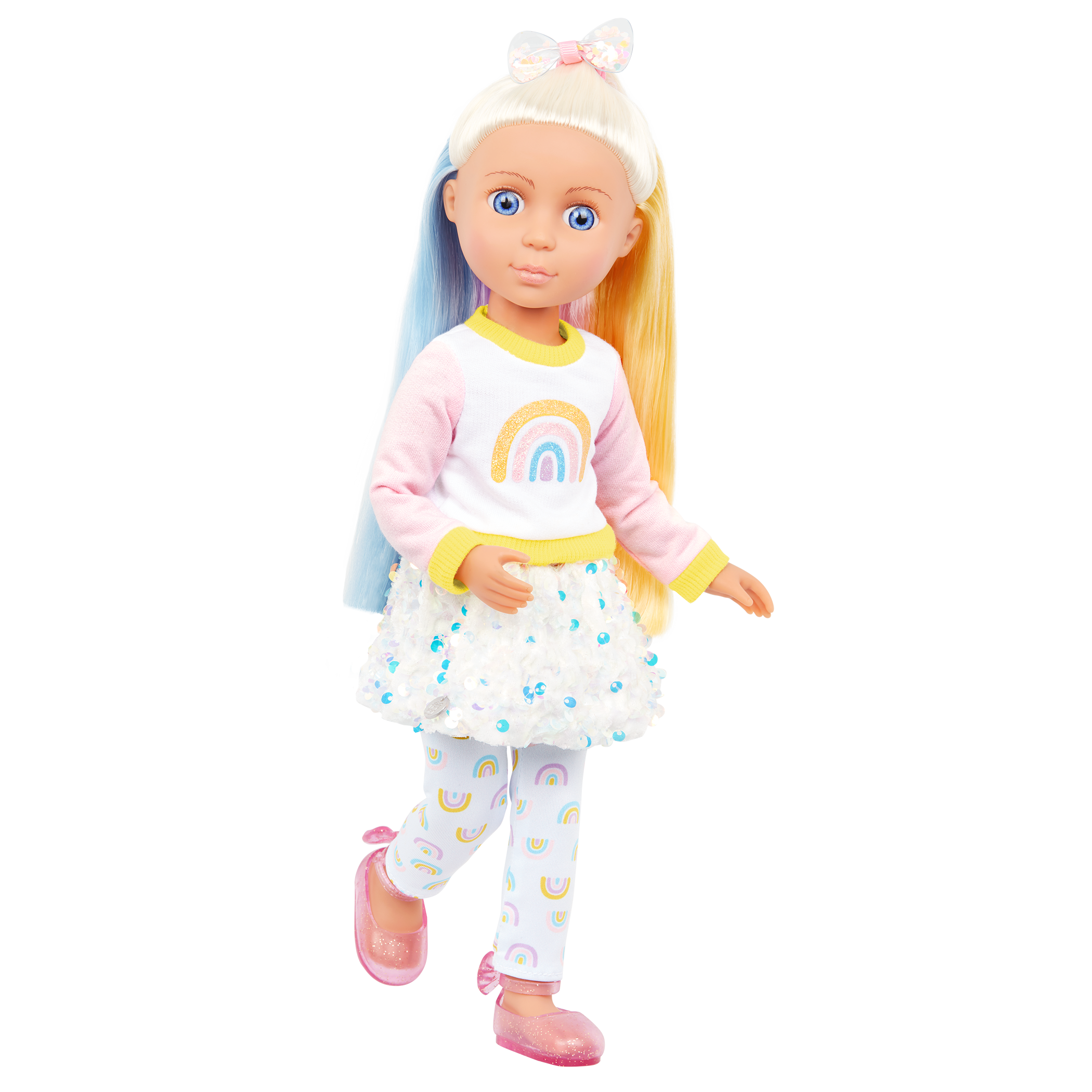 14-inch doll Laica with blonde and blue hair
