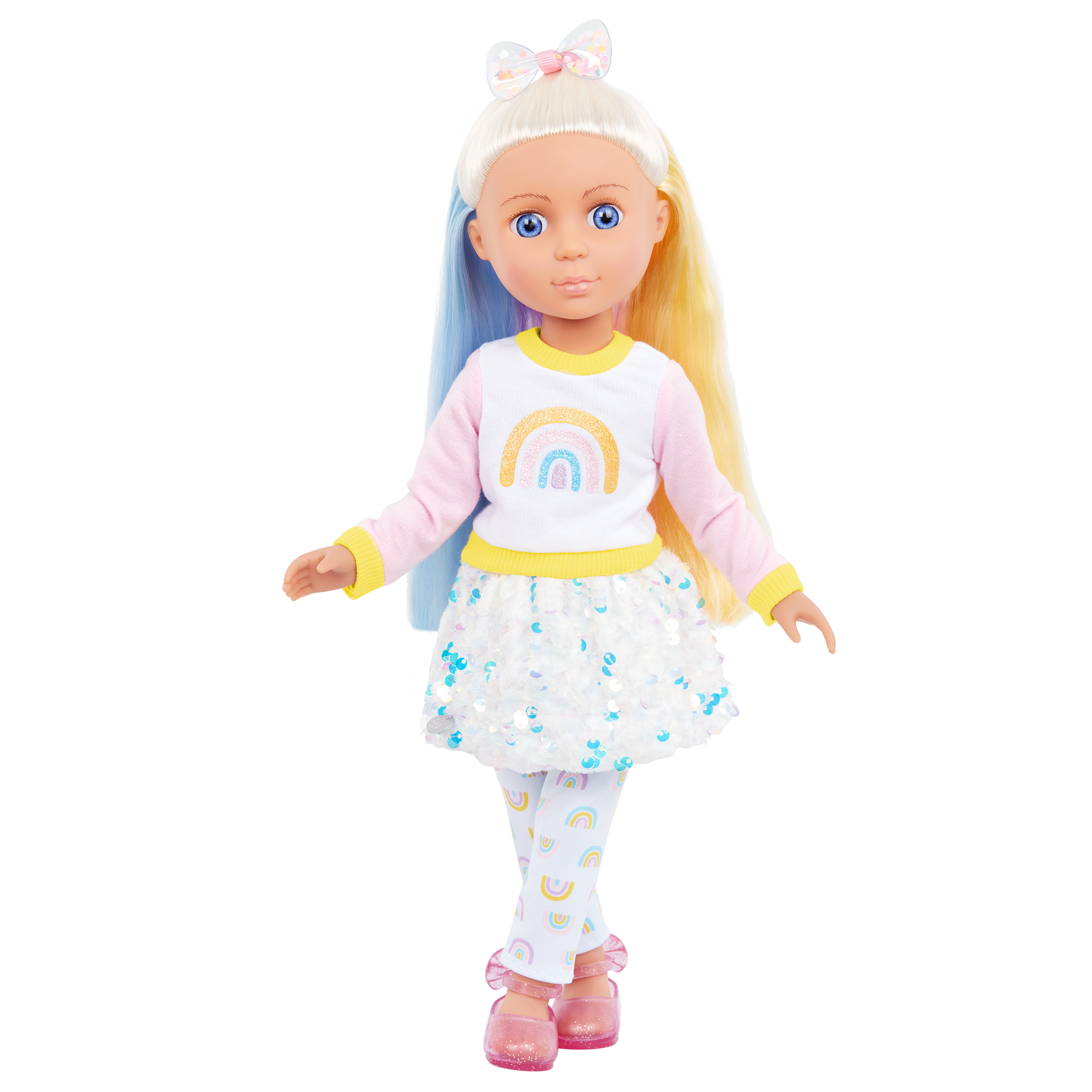 14-inch doll Laica with blonde and blue hair