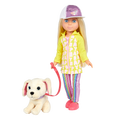 Doll in yellow jacket with white dog