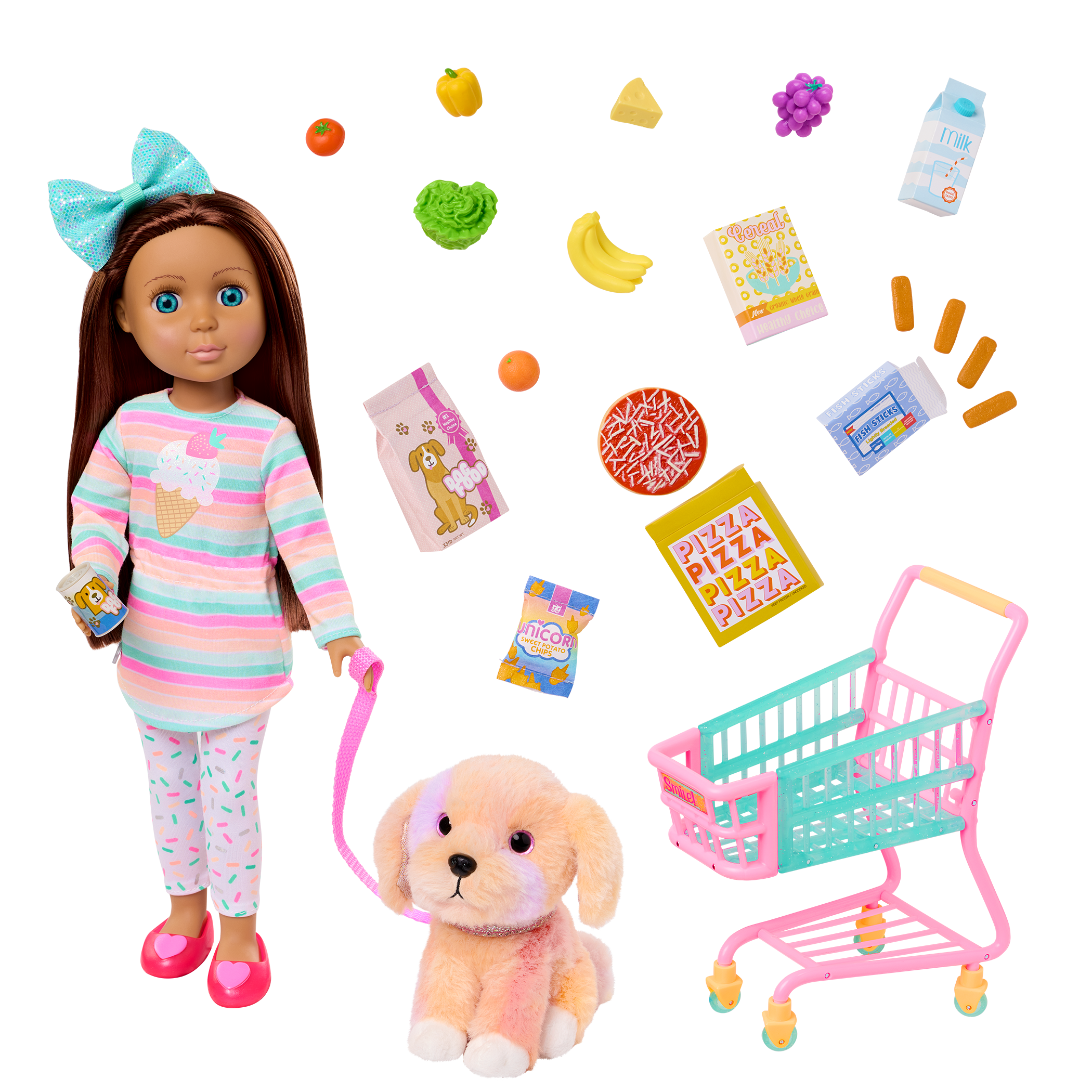 Emmie, Biscuit & Shopping Cart Playset