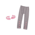 Silver glitter leggings and pink glitter shoes for 14-inch doll
