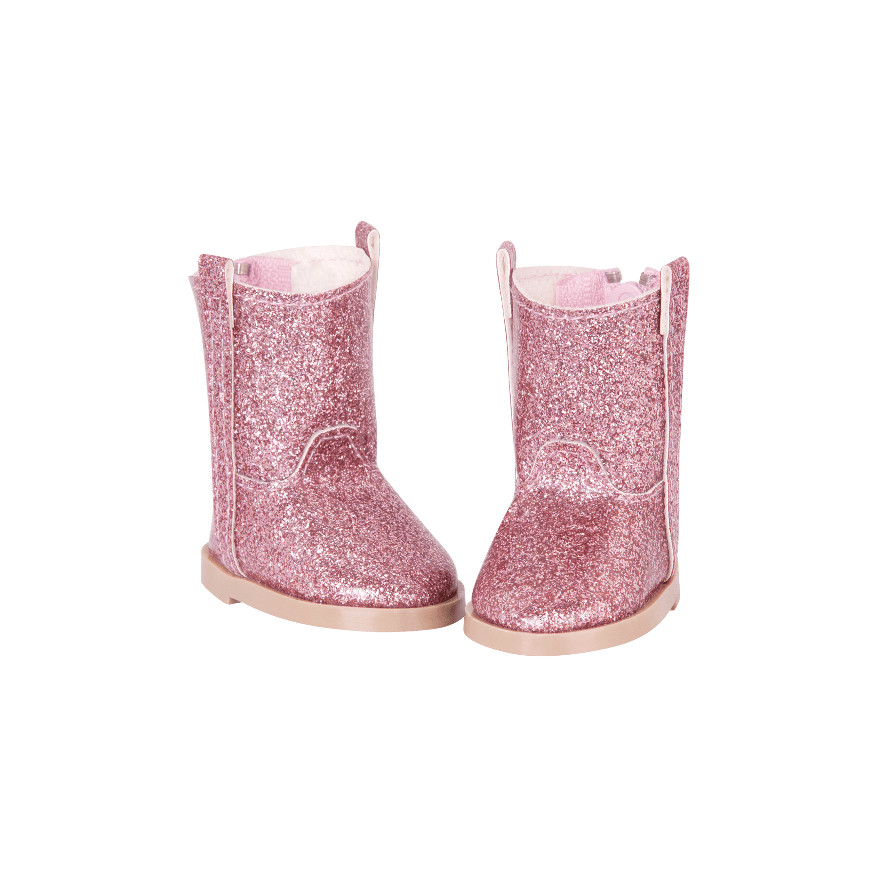 Pink glitter boots for 14-inch doll