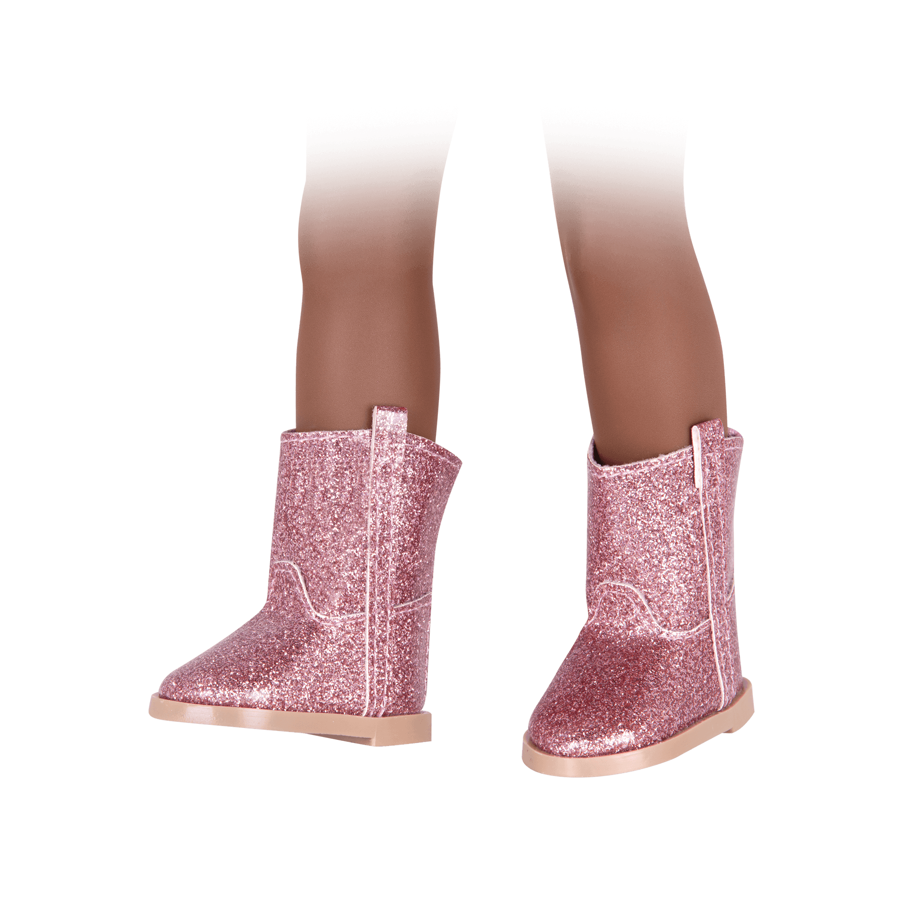 Pink glitter boots for 14-inch doll