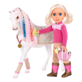 14-inch doll grooming horse with accessories